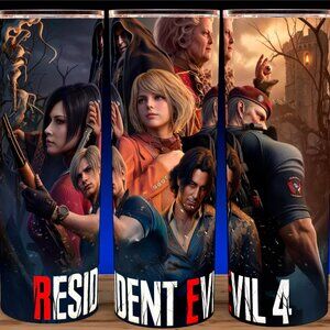 Resident Evil 4 Leon Kennedy - Ashley Graham Horror Gamer Cup Mug Tumbler 20oz